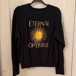 Black "Eternal Optimist" Graphic Sweatshirt - Unbranded